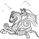 Carousel horse tattoo design idea