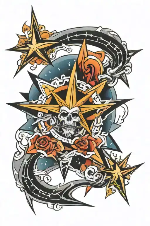north star tattoo design idea
