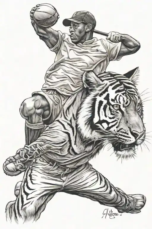 Tiger Woods & Michael jordan tattoo design idea