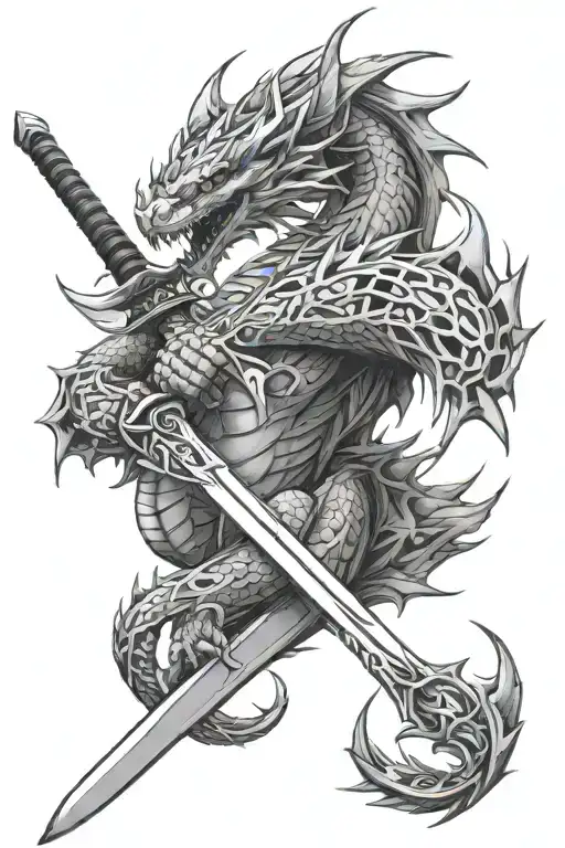 Sword Dragon Slayer tattoo design idea