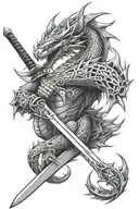 Sword Dragon Slayer tattoo design idea