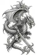 Sword Dragon Slayer tattoo design idea