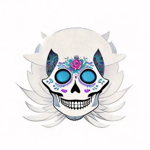 create me a  sleeve tattoo with the women from dias de los muertos , with a japanese warrior and Michael the archangel.  tattoo design idea