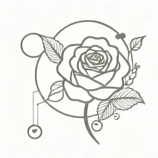 rose, sunflowe, hydrangias, and music note intertwined and semi colon  tattoo design idea