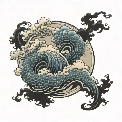 japanese clouds tattoo design idea