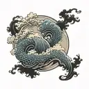 japanese clouds tattoo design idea