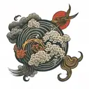 japanese clouds tattoo design idea