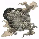 japanese clouds tattoo design idea