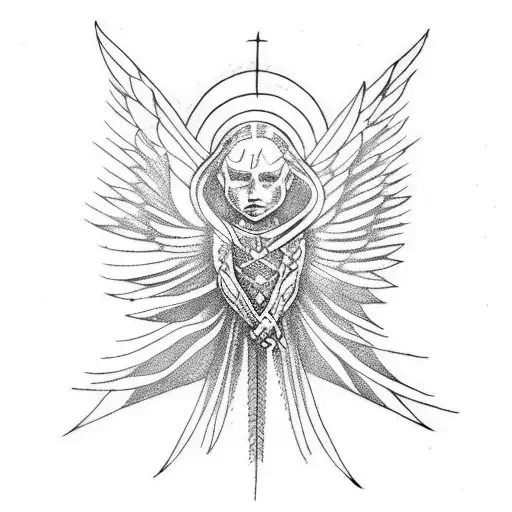 thrones angel tattoo design idea