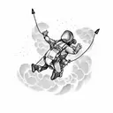 skydiving momento mori tattoo design idea