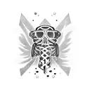 skydiving momento mori tattoo design idea