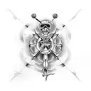 skydiving momento mori tattoo design idea