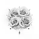 Album in utero nirvana with roses and fire tattoo design idea