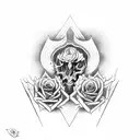 Album in utero nirvana with roses and fire tattoo design idea