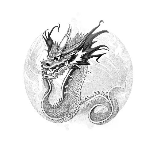 geisha dragon, african-american woman, natural hair, forearm piece tattoo design idea