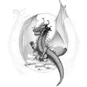 geisha dragon, african-american woman, natural hair, forearm piece tattoo design idea