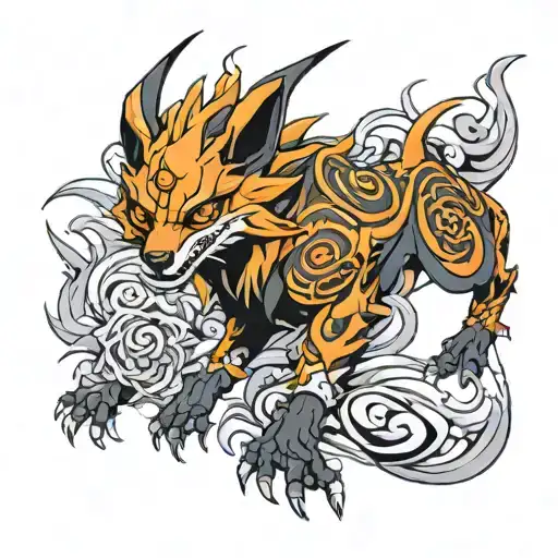 naruto kurama mode all tattoo design idea