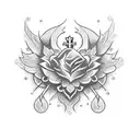 small religious tatoo on the back tattoo design idea