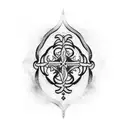 small religious tatoo on the back tattoo design idea