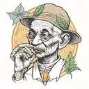 gandhiji smoking weed joint tattoo design idea