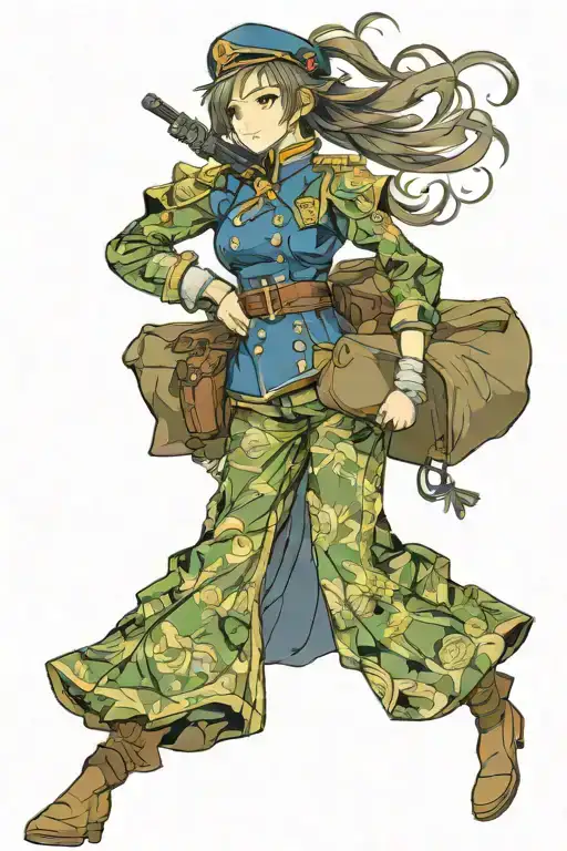 Anime Girl In historic Military Uniform tattoo design idea