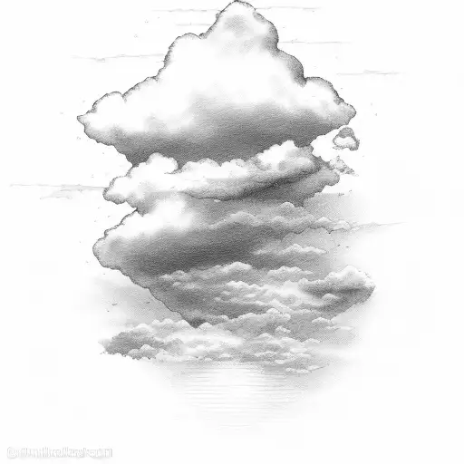 sunrise with clouds tattoo design idea