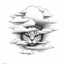 sunrise with clouds tattoo design idea