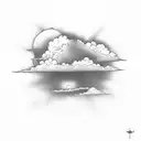 sunrise with clouds tattoo design idea