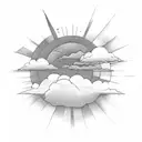 sunrise with clouds tattoo design idea