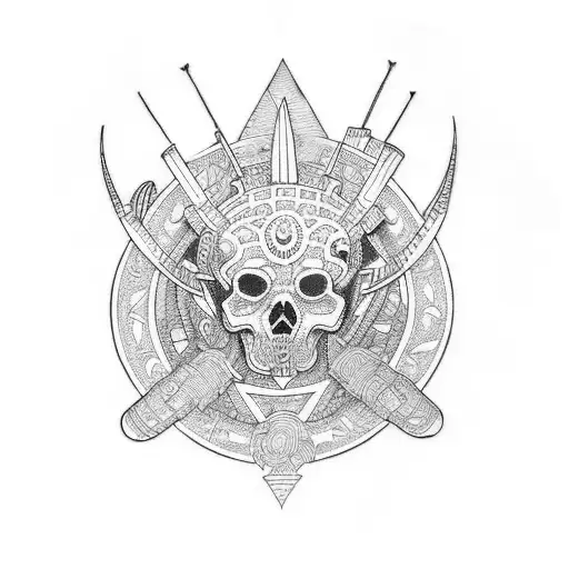 Mictlantecutli y mictecacihuatl  tattoo design idea
