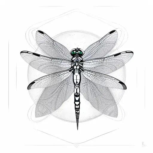 dragonfly, geometry tattoo design idea