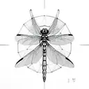 dragonfly, geometry tattoo design idea