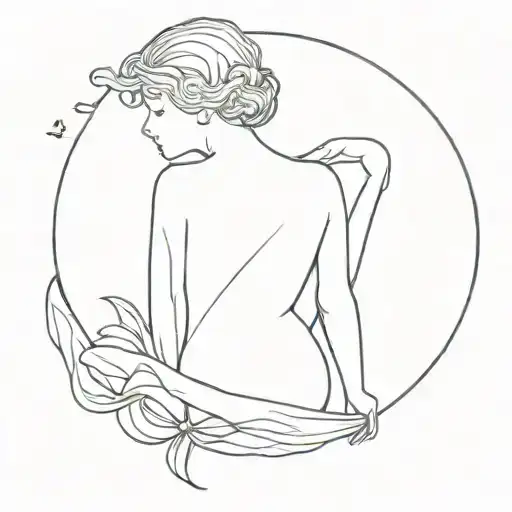 Elaine y acuario tattoo design idea