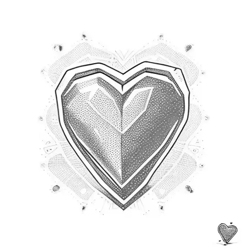 pink y2k love heart tattoo design idea