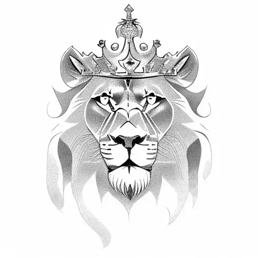a king chesspiece with lions head tattoo design idea