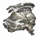 Australia landscape tattoo design idea