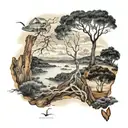 Australia landscape tattoo design idea