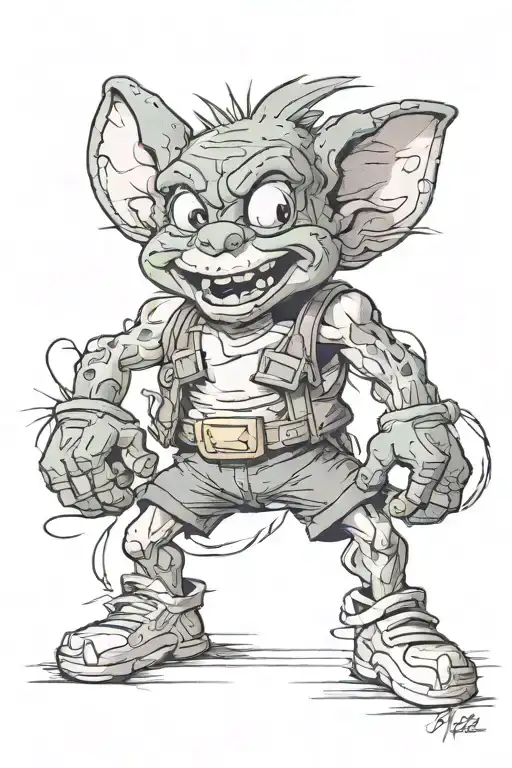 90s cartoon characters tattoo design idea