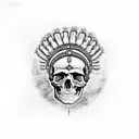 Skull with an Indian Headdress  tattoo design idea