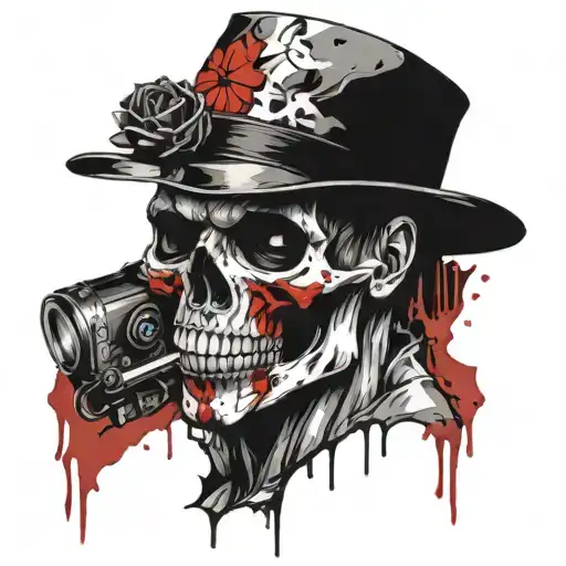 resident evil skull face tattoo design idea