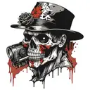resident evil skull face tattoo design idea