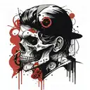 resident evil skull face tattoo design idea