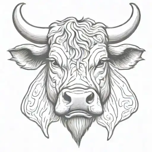 bull head tattoo design idea