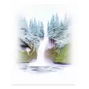 A breathtaking waterfall cascading down a lush forest, symbolizing the beauty of nature tattoo design idea