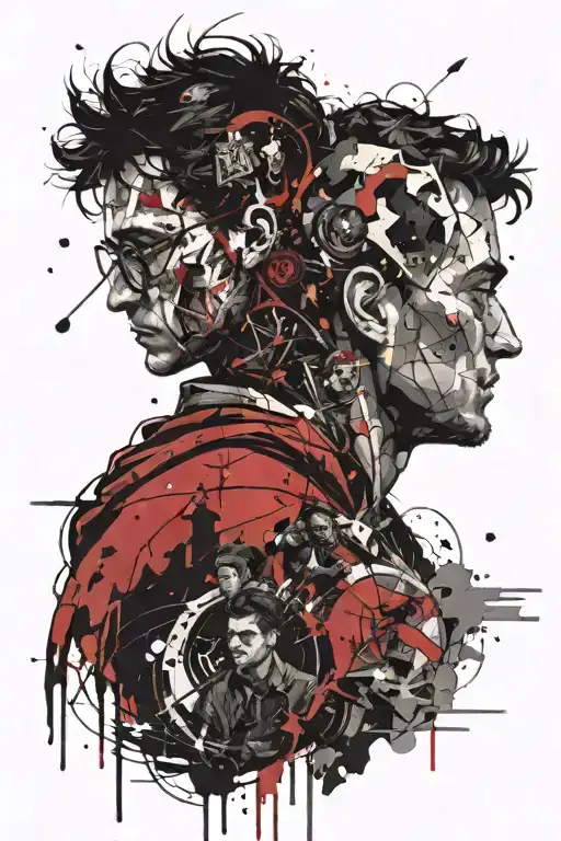 Harry Potter, the King and the Jester, Iron Man, Batman tattoo design idea