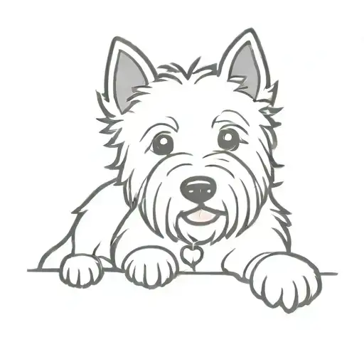 westie cartoon character tattoo design idea
