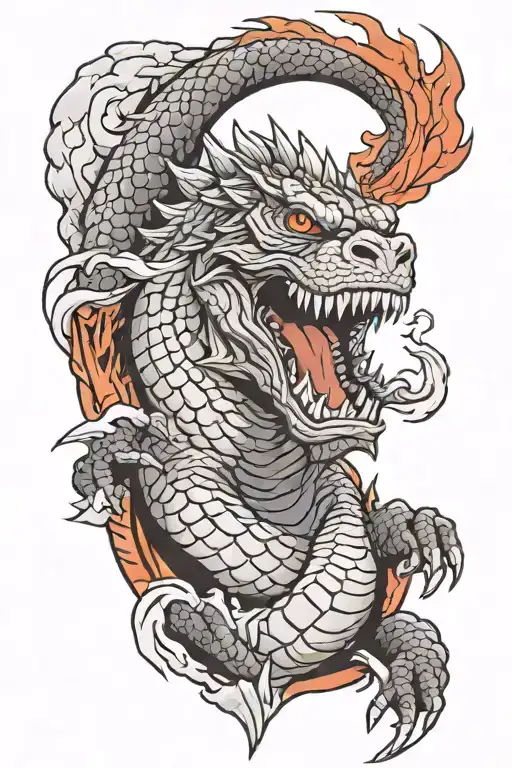 Godzilla tattoo design idea