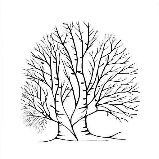 silver birch tree tattoo design idea