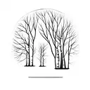 silver birch tree tattoo design idea