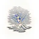 silver birch tree tattoo design idea